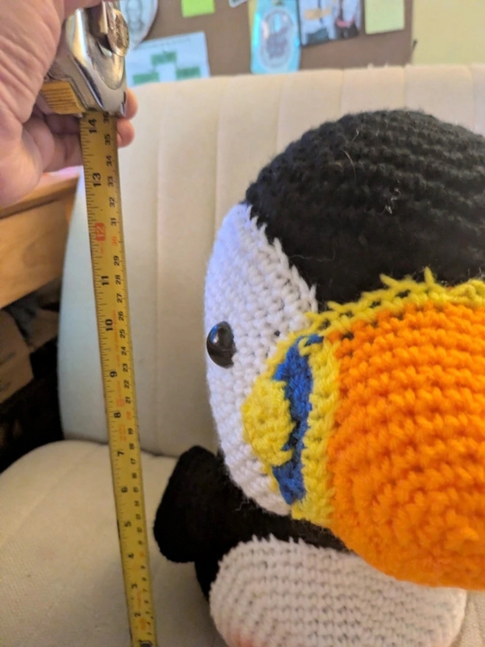 Large 13" Crocheted Puffin - Picture 5 of 5